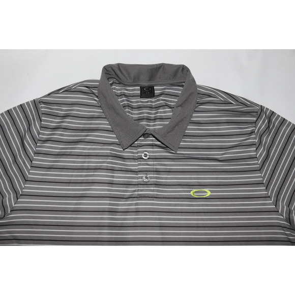 Oakley Men's Short Sleeve Golf Polo Striped Shirt Size Large - Picture 2 of 6